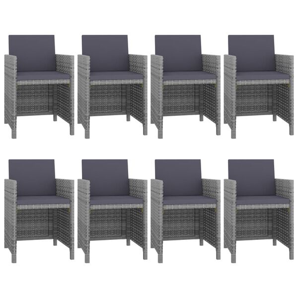 vidaXL Patio Dining Set Set of 8 Anthracite
