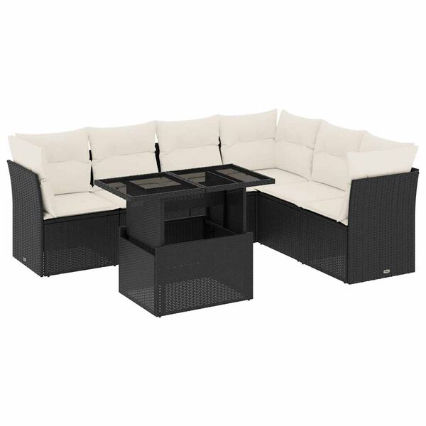 vidaXL Garden Sofa Set Black