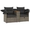 vidaXL Garden Sofa Grey PE rattan, powder-coated steel, solid acacia wood