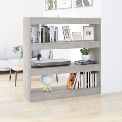 vidaXL Book Cabinet/Room Divider Concrete Gray 39.4"x11.8"x40.6"