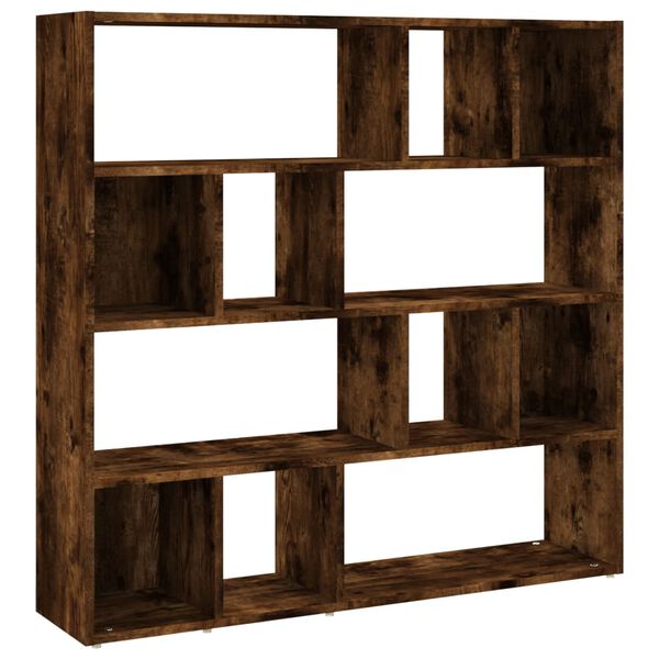 vidaXL Book Cabinet/Room Divider Smoked Oak 41.3"x9.4"x40.2"