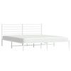 vidaXL Bed Frame White Powder-Coated Steel Full Bed Frame Rectangular