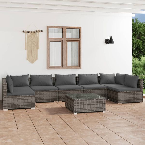 vidaXL Garden Lounge Set Grey, Anthracite