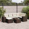 vidaXL Garden Sofa Set Brown PE Rattan 7 Piece Set Modular