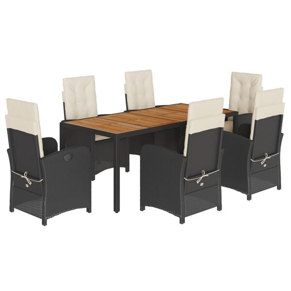 vidaXL Garden Dining Set Black and cream