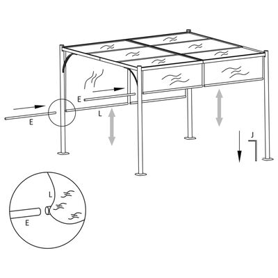 vidaXL Garden Pergola with Retractable Roof 9.8'x9.8' Anthracite