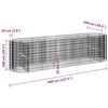 vidaXL Gabion Raised Bed Silver Galvanized iron Extra Large Durable
