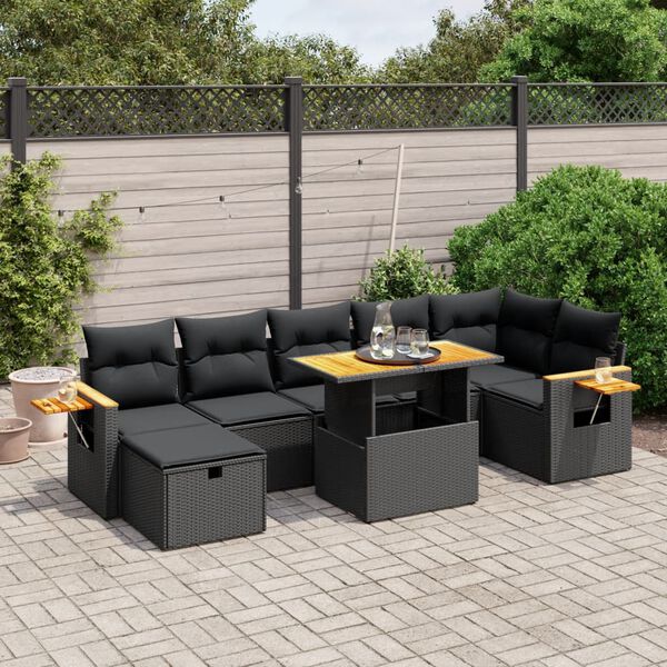 vidaXL Garden Sofa Set Black