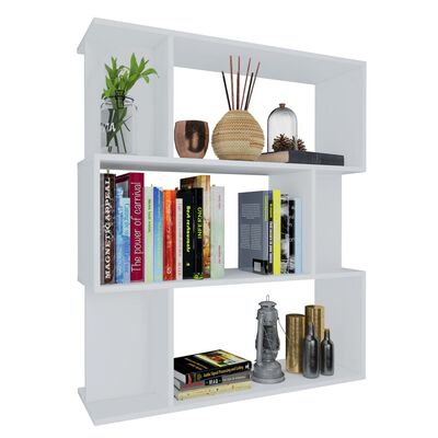 vidaXL Book Cabinet/Room Divider White 31.5"x9.4"x37.8" Engineered Wood
