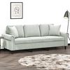 vidaXL 3-seater Sofa Light grey Velvet (100% polyester), metal, textilene