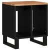 vidaXL Side Table Natural wood finish and black metal Solid Acacia wood