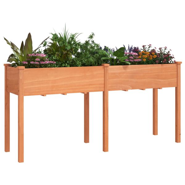 vidaXL Planter Brown Solid fir wood, Non-woven fabric Large