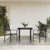 vidaXL Garden Dining Set Black