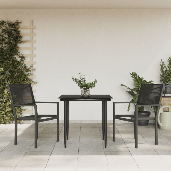vidaXL Garden Dining Set Black