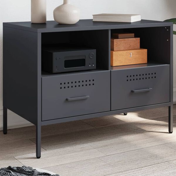 vidaXL TV Cabinet Anthracite Cold-rolled steel Medium TV Cabinet