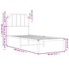 vidaXL Metal Bed Frame without Mattress with Headboard White 29.5"x74.8"