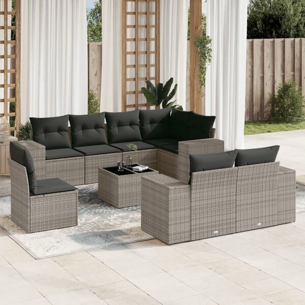 vidaXL Garden Sofa Set Grey