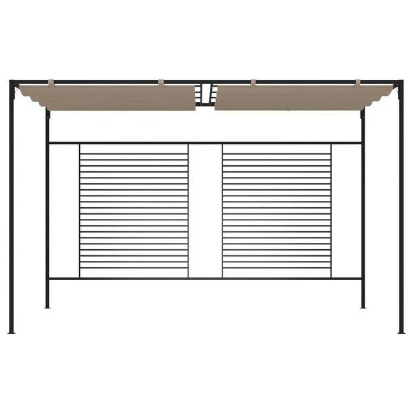 vidaXL Gazebo Taupe Polyester 9.8x13.1ft Retractable Gazebo