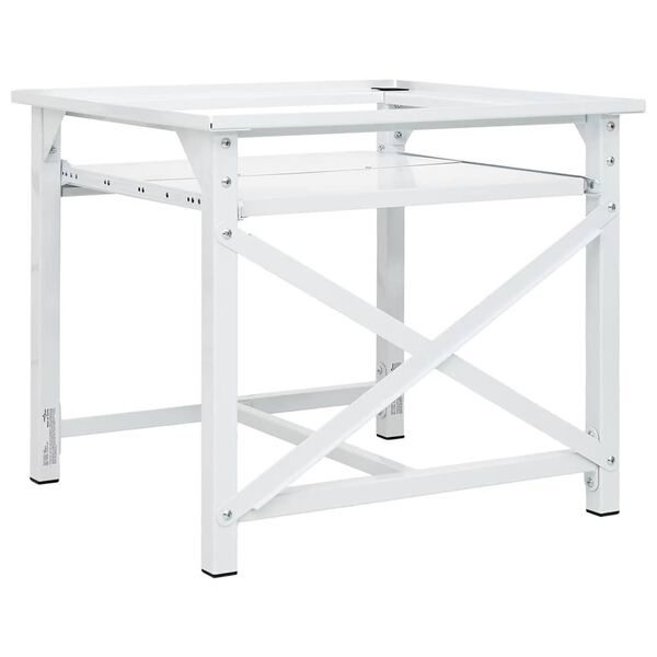 vidaXL Washing Machine Pedestal with Pull-Out Shelf White