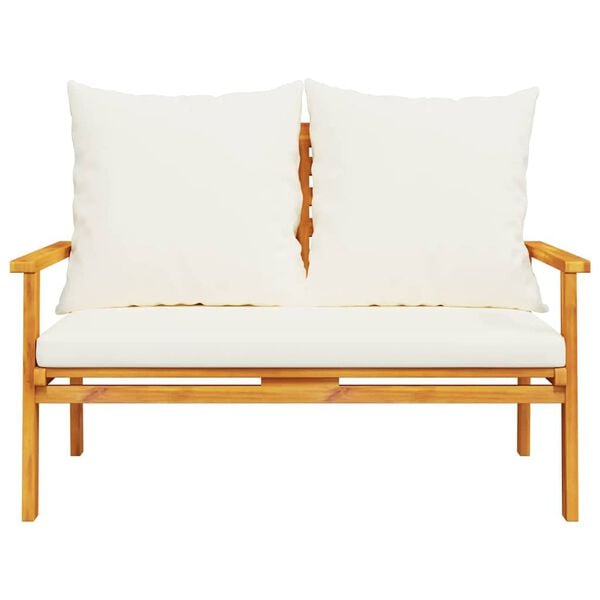 vidaXL Garden Set Cream White Solid Acacia Wood Medium Durable