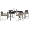 vidaXL Garden Dining Set 5 pcs Light Grey poly rattan