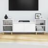 vidaXL TV Cabinet White Engineered Wood, Eucalyptus Wood 63 in