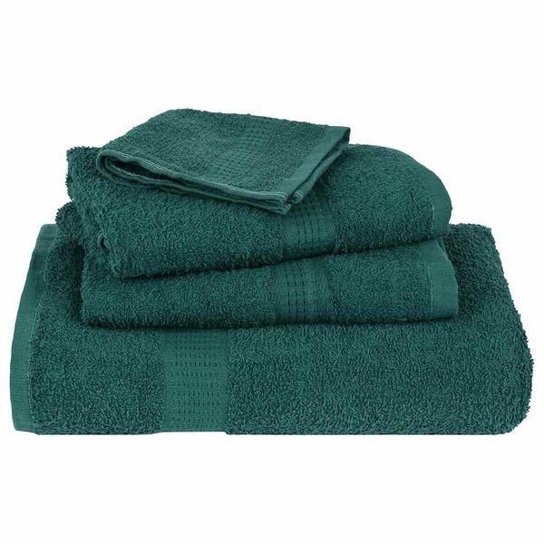 vidaXL Soap Towel Set of 4 Green 100% Cotton 12x12 in Soap Towel