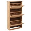 vidaXL Shoe Organizer Natural Solid walnut wood and plywood Medium