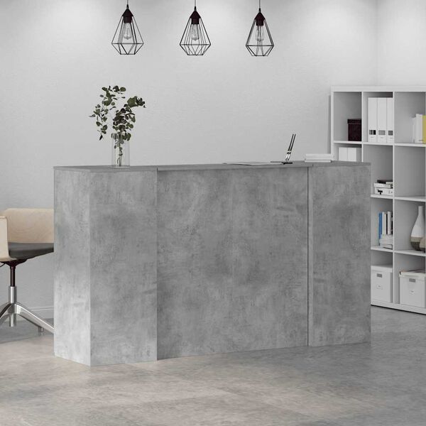 vidaXL Reception Desk Concrete gray Engineered wood 70.9 in