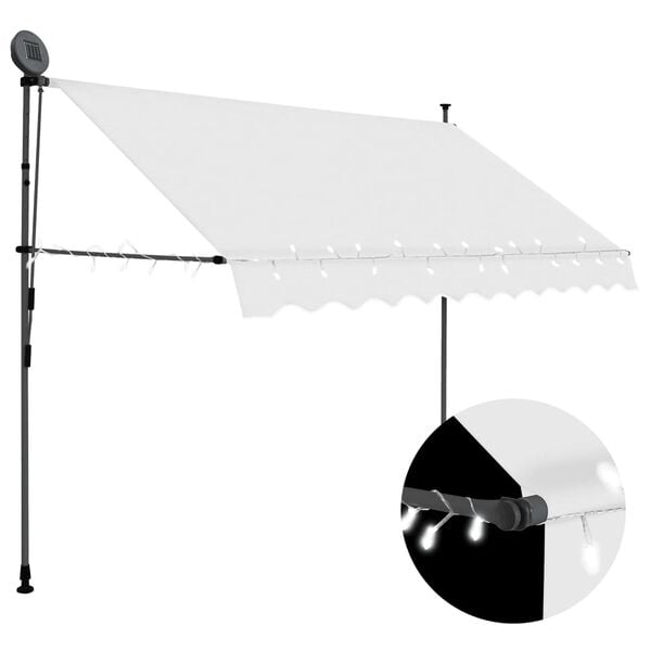 vidaXL Retractable Awning Cream Polyester with PU Coating