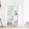 vidaXL Corner Bookcase White Engineered Wood Medium Corner Bookcase