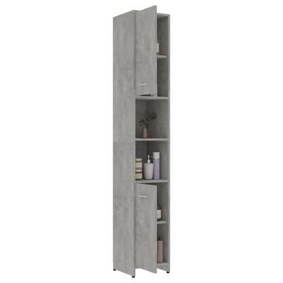 vidaXL Bathroom Cabinet Concrete Gray 11.8"x11.8"x72.2" Engineered Wood