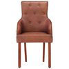 vidaXL Dining Chair Set of 6 Brown