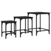 vidaXL Nesting Coffee Table Set of 3 Black Engineered wood, metal