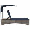 vidaXL Patio Double Sun Lounger Grey PE rattan Double