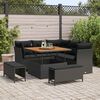 vidaXL Garden Sofa Set 8 pcs Black Poly rattan and powder-coated steel