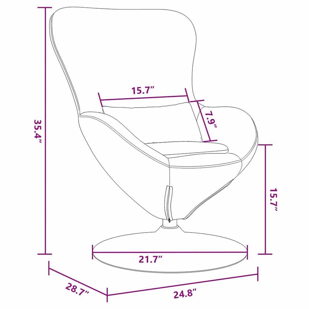 vidaXL Egg Chair Light gray 63 x 73 x 90 cm Velvet