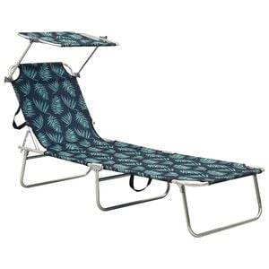 vidaXL Sun Lounger Leaf print Powder-coated aluminum Standard