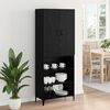 vidaXL Highboard Black Oak 27.36 x 13.39 x 70.87 in Engineered Wood