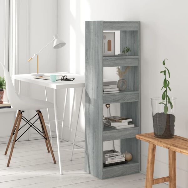 vidaXL Book Cabinet Grey Sonoma Engineered Wood Medium Book Cabinet