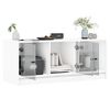 vidaXL TV Cabinet White Engineered wood, glass 40.2x14.6x16.5 in