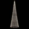 vidaXL LED Christmas Tree on Flagpole 1534 LEDs Cold White 196.9"
