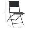 vidaXL Outdoor Chair Set of 2 Black Powder-coated steel, Textilene