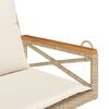 vidaXL Swing Bench with Cushions Beige 24.8x24.4x15.7" Poly Rattan