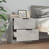 vidaXL Bedside Cabinet Set of 2 Concrete grey Engineered wood Standard