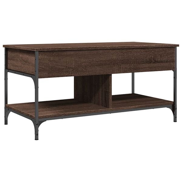 vidaXL Coffee Table Brown Oak Engineered wood, Metal 39.4x19.7 in