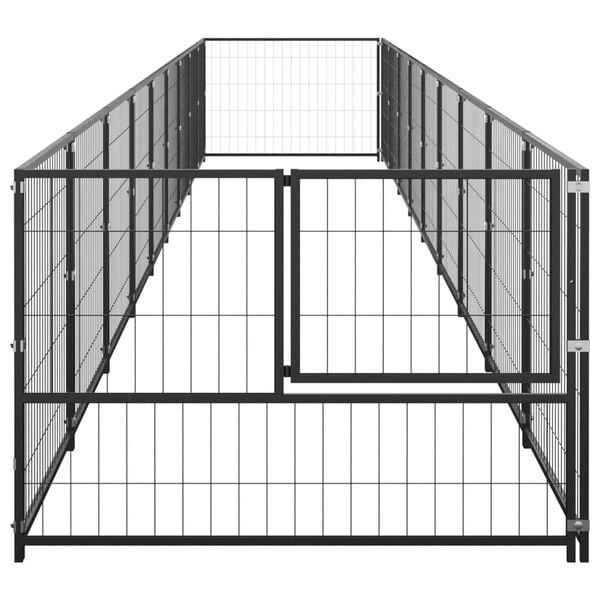 vidaXL Dog Kennel Black 96.9 ft&sup2; Steel