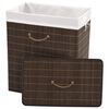 vidaXL Bamboo Laundry Bin Rectangular Dark Brown