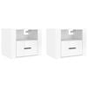 vidaXL Wall-mounted Bedside Cabinet Set of 2 High gloss white