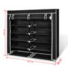 vidaXL Shoe Rack Black Powder-coated steel, Polyethylene fabric